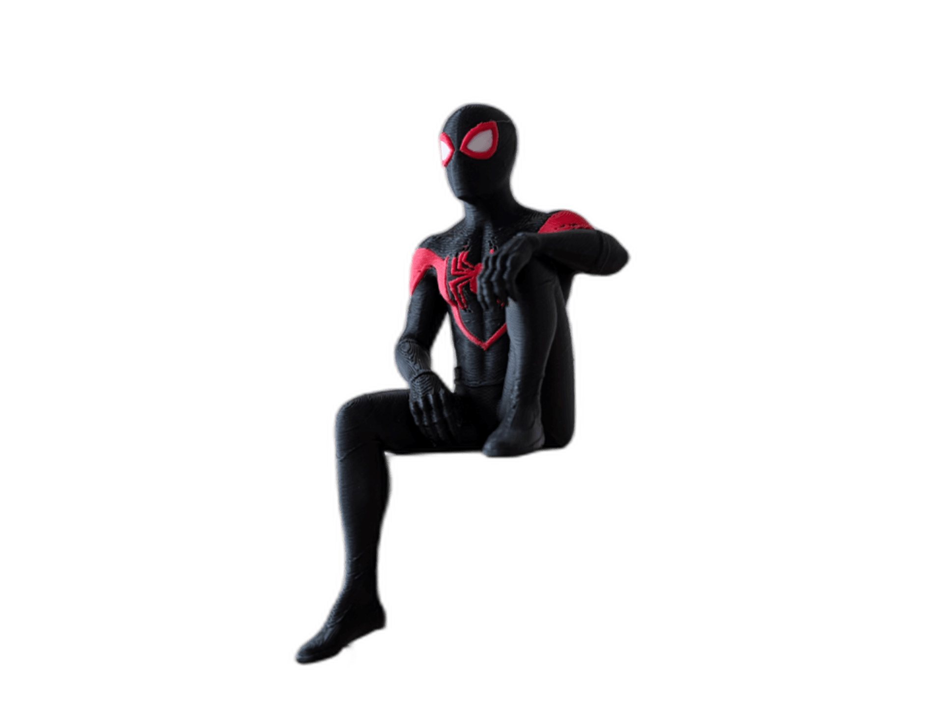 Spiderman dark suite Sitting